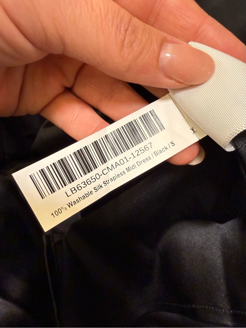 Quince 100% Washable Silk Strapless Midi Maxi Dress Black NWT S 2 4 Reformation - Picture 10 of 12